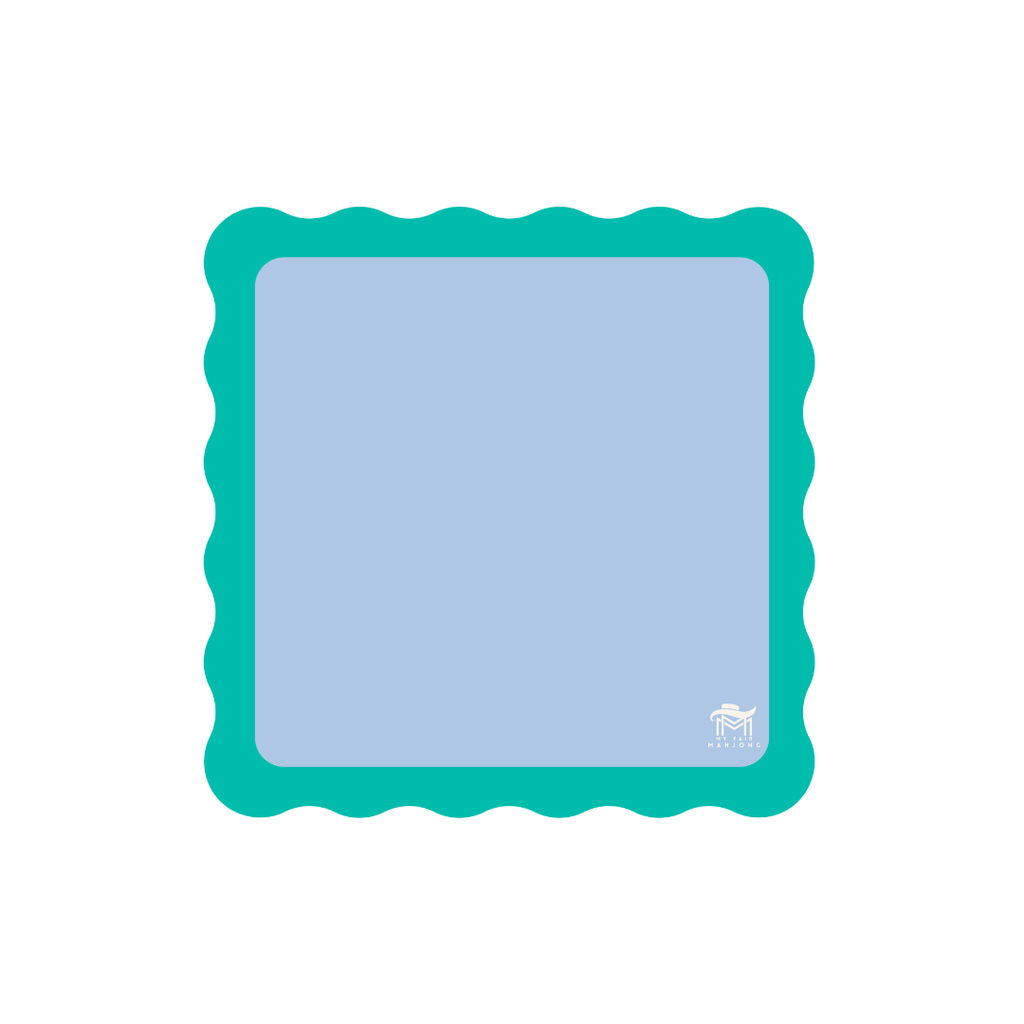 MINI MAHJONG MAT  |  Color Wave  |  21" x 21": Cobalt Center-Blue Scallop