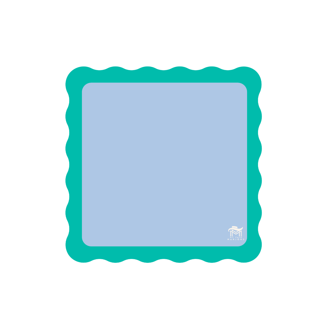 MINI MAHJONG MAT  |  Color Wave  |  21" x 21": Cobalt Center-Blue Scallop
