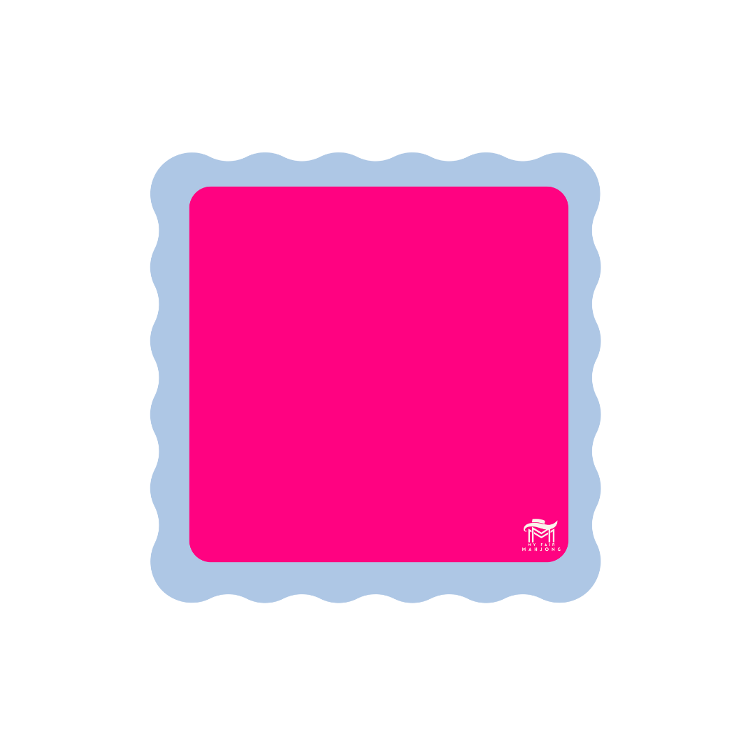 MINI MAHJONG MAT  |  Color Wave  |  21" x 21": Cobalt Center-Blue Scallop