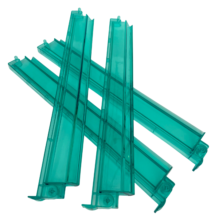 Mahjong Rack and Pusher Set of 4 - Multi Colors Blue Purple Red Green Clear: Red