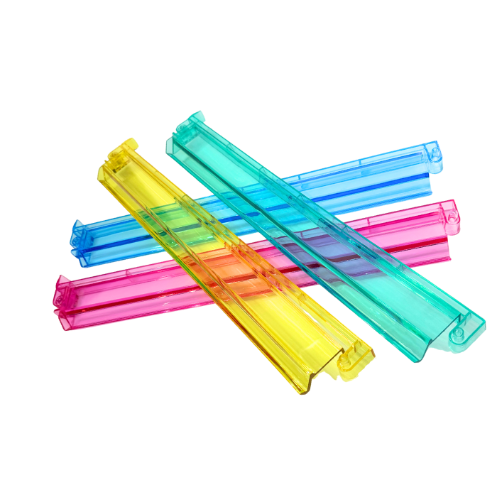 Mahjong Rack and Pusher Set of 4 - Multi Colors Blue Purple Red Green Clear: Red